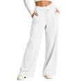 thumbnail image 3 of hotojiny High Waisted Sweatpants for Women Comfortable Wide Leg Athletic Pants with Pockets Loose Fit Lounge Pants(White,X-Large), 3 of 8