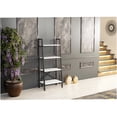 thumbnail image 5 of 5 Tier White Ladder Bookshelf with Solid Wood Shelves, Freestanding Bookcase Organizer for Living Room, Home Office Storage Furniture, 5 of 6