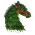 thumbnail image 1 of Couronne de Tête de Cheval Style Ferme pour Porte d'Entrée Couronne de Tête de Cheval avec Nœud Rouge et Verdure Fête Saisonnière Porte d'Entrée, 1 of 8