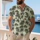 thumbnail image 1 of Ceisia Palm Tree Print Linen-Like Shirt Men's Relaxed Fit Short Sleeve Casual Button-Down Beach Top Yellow M Gifts, 1 of 9