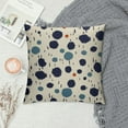 thumbnail image 2 of COMIO Navy Blue Cream Throw Pillow Covers Polka Dot Throw Pillows Outdoor Boho Design Brush Strokes Decorative Pillowcase Square Cushion Cover Pillow Case for Home Sofa Couch Bed, 2 of 5