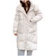 thumbnail image 2 of Parkas de manga larga para mujer, abrigo de algodón de longitud extendida para mujer, abrigo de algodón con capucha gruesa, holgado, resistente al frío y cálido, largo hasta la rodilla, abrigo para mu, 2 of 9