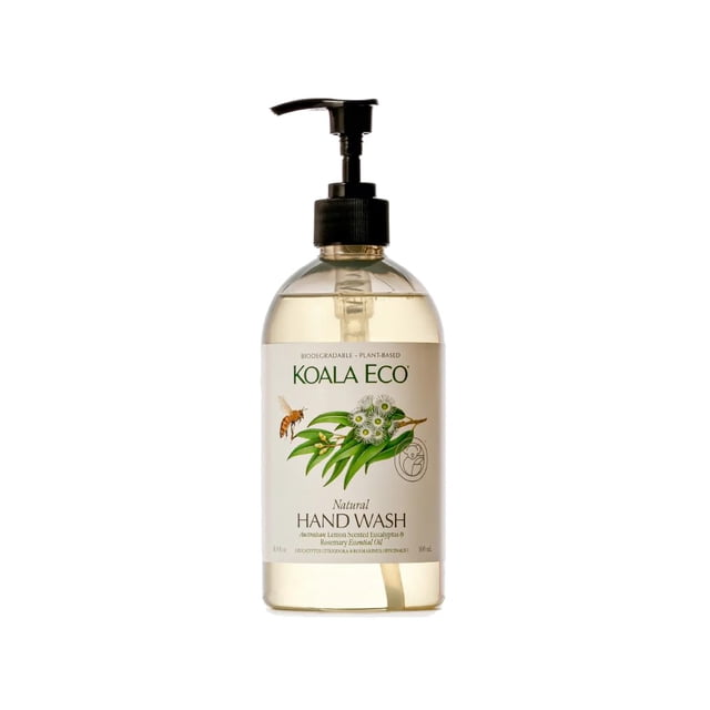 Koala Eco Natural Hand Wash - Ecológico a base de plantas - con aceite esencial de eucalipto y romero con aroma a limón australiano - 34oz