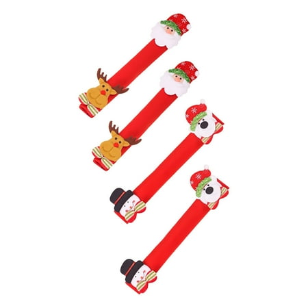 

LYSICSKINEM Christmas Decorations Waitress Aprons with 4 Pockets Christmas Refrigerator Door Handle Cover Kitchen Appliances Glove Protector