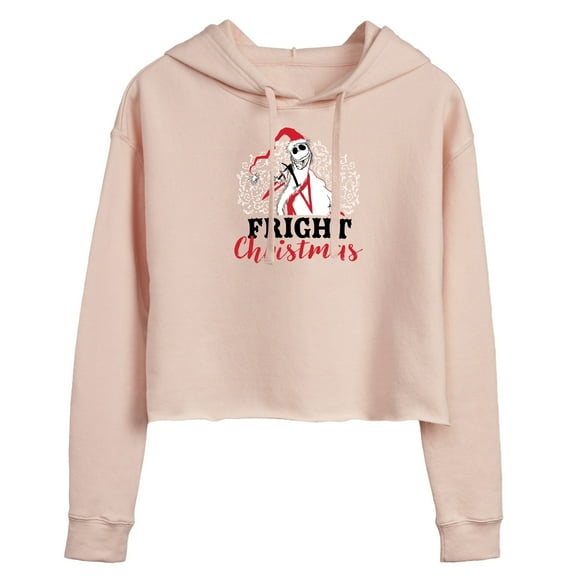 The Nightmare Before Christmas - Fright Christmas - Juniors Cropped Pullover Hoodie