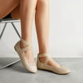 thumbnail image 5 of BURUDANI Mary Jane Shoes For Women Ladies Ballet Flats With Elastic Crossed Ankle Strap, 5 of 6