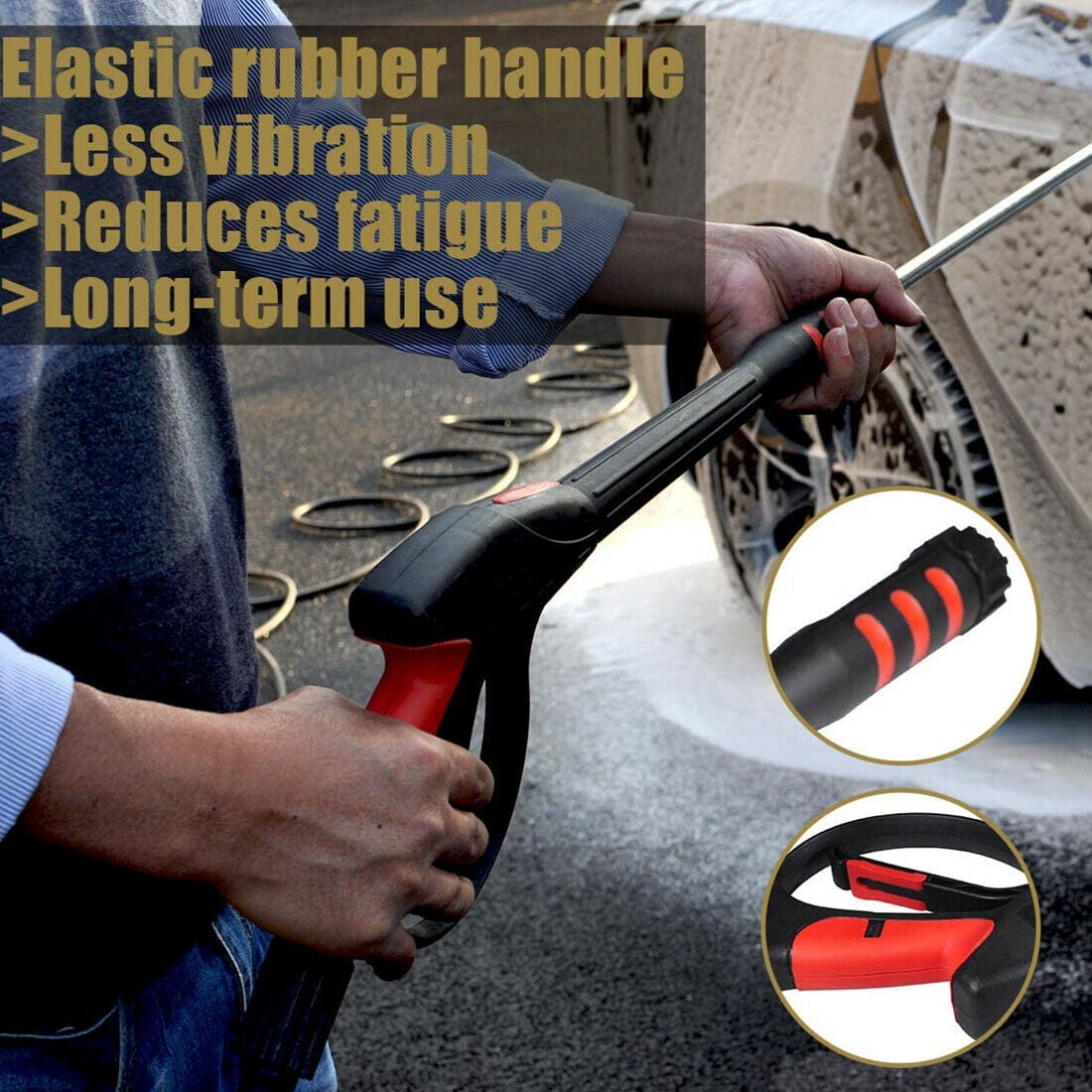 iMeshbean 4000psi Car Power High Pressure Washer Gun Wand Lance Spray Tips Turbo Nozzles