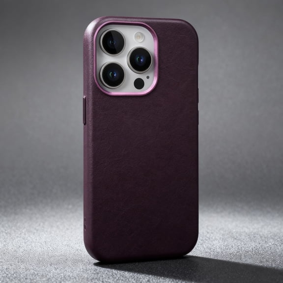 for iPhone 16 Pro Max Magnetic Case Support Wireless Charging, Slim Shockproof PU Leather Hybrid Cover, Military Grade Protection Drop Proof Tough Protective Case for iPhone 16 Pro Max, Darkpurple