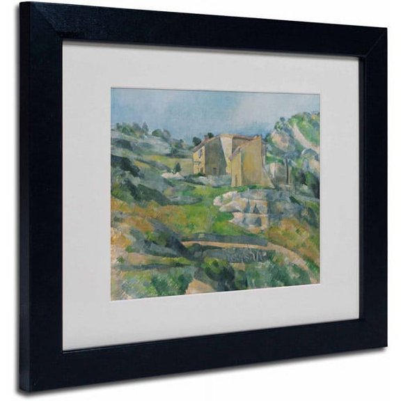 Trademark Fine Art "Houses In the Provence 1833" Canvas Art by Paul Cezanne, Black Frame