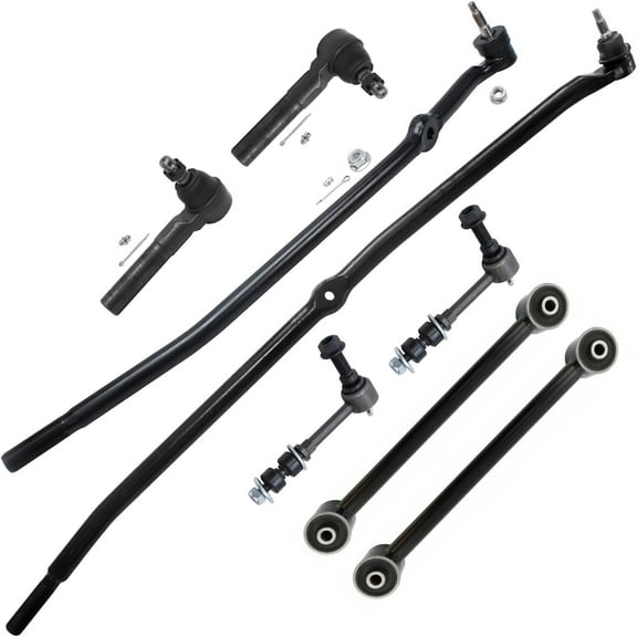 Detroit Axle - 8pc 4WD Front End Kit for 2006-2008 Dodge Ram 2500 3500, 2 Lower Control Arms 2 Sway Bar End Links 4 Outer Inner Tie Rod Ends 2007 Replacement