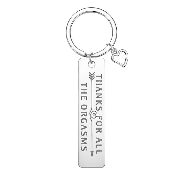 Personalized Love Heart Key Chain Gift Custome Thank for All The Orgasms Stainless Steel Keyring Laser Engraving Keychain
