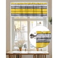 thumbnail image 7 of Coastal Style Valances for Windows Retro Gray Yellow Stripes Wood Grain Valance Rod Pocket Light Filtering Short Window Treatments Curtains for Kitchen Bathroom Living Room Bedroom, 54 x 18 Inch, 7 of 7