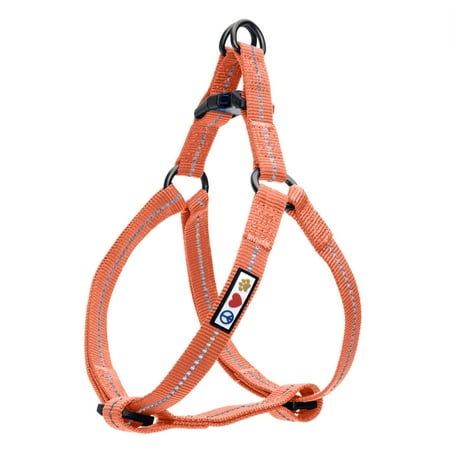 UPC: 0850003242941 | Pawtitas Reflective Dog Harness Recycled – Coral – Medium (M) – Step in Dog Harness Training & Walking