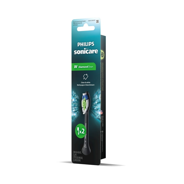 Sonicare, W DiamondClean Electric Toothbrush Heads, 2 Pack, Black