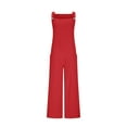 thumbnail image 4 of Idoravan Linen Jumpsuits Sleeveless Loose Wide Leg Jumpsuit Womens Overalls Casual Loose Dungarees Romper Baggy Playsuit Imitation Cotton And Linen Jumpsuit, 4 of 6