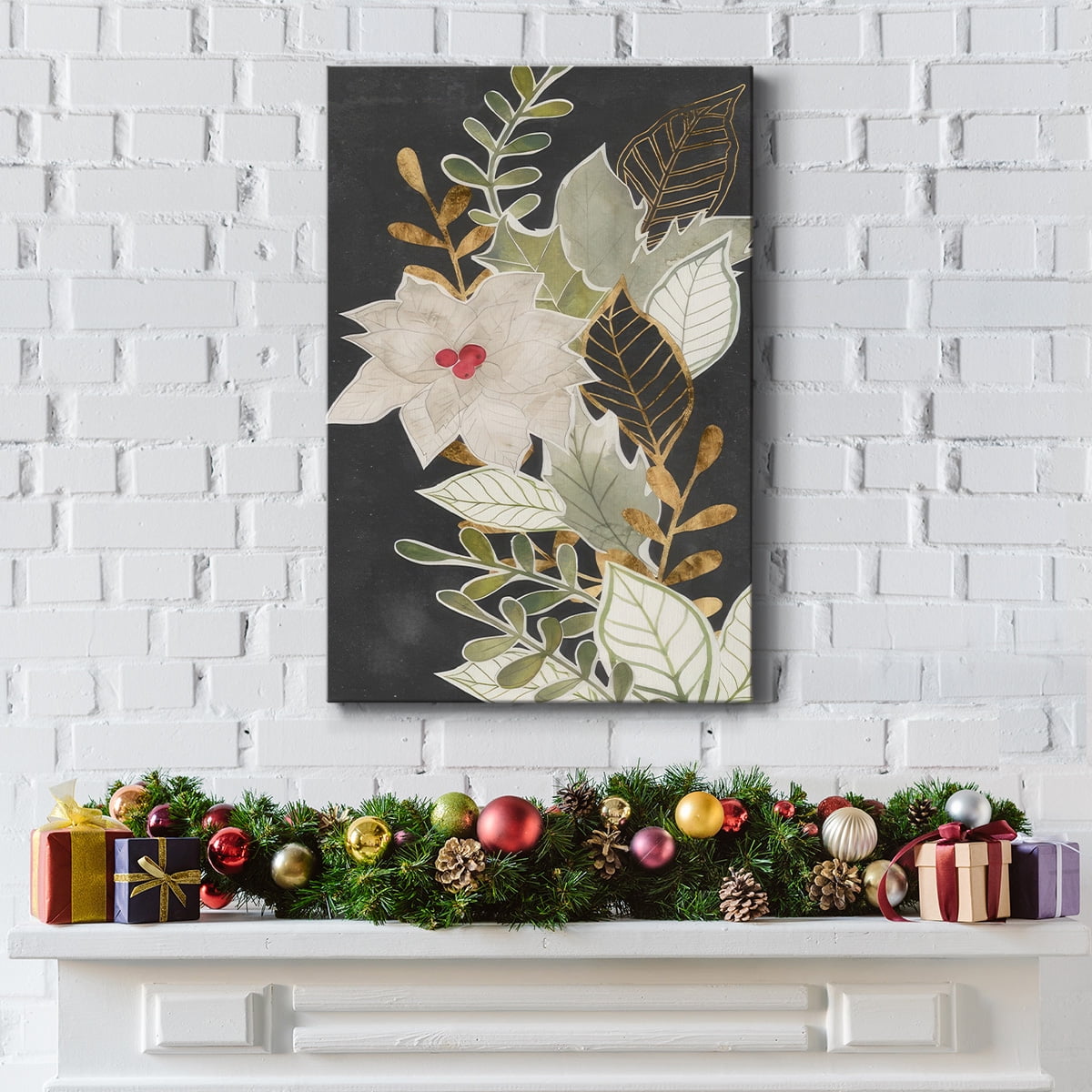 Gilded Christmas Collection B- Gallery Wrapped Canvas