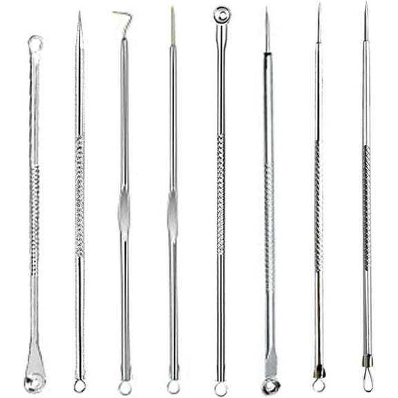 Blackhead Remover Pimple Popper Tool Acne Comedone Zit Extractor Kit 8 PCS Stainless Steel Set