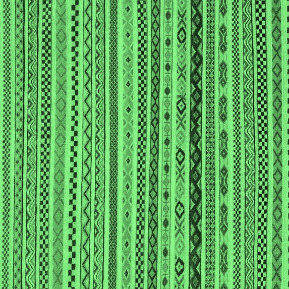 Ahgly Company Indoor Square Abstract Emerald Green Modern Area Rugs, 7' Square