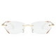 thumbnail image 4 of Gafas antienvejecimiento con luz azul perforada sin marco con borde de diamante para mujer, gafas planas para miopía, 4 of 5