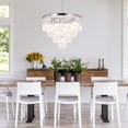 thumbnail image 5 of AFANQI 6 Lights Modern Crystal Chrome Chandelier, Round 20 Inch K9 Crystal Chandelier for Dining Room Living Room Kitchen Island, 5 of 10