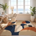 thumbnail image 3 of Design&I 2'x3' Washable Samll Area Rug Navy and Terracotta Geometric Art Abstract Shapes with Modern Circular for Entryway, Indoor, Ultra-Thin & Non-Slip Skid-Resistant, 3 of 7
