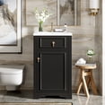 thumbnail image 2 of Tcbosik 20" Small Bathroom Vanity with Ceramic Sink, Free Standing Storage Cabinet with Adjustable Shelf & Soft Closing Door, Black, 2 of 10