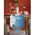 thumbnail image 4 of Table Runner Dresser Scarves Christmas Snowman Xmas Tree Cotton Linen Burlap Table Cover Winter Snowflake on Blue Table Runners for Family Kitchen Dining Holiday Party Banquet Decor, 4 of 5