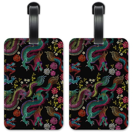 Colorful Dragon Toss - Luggage ID Tags / Suitcase Identification Cards - Set of 2