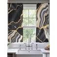 thumbnail image 2 of Black Marble Sheer Curtains 63 Inch Length 2 Panels Set, Grey Gold Texture Vintage Farmhouse Art Voile Window Treatment Rod Pocket Curtains Sheers Drapes for Bedroom/Living Room/Kitchen 52x"63"x2, 2 of 7