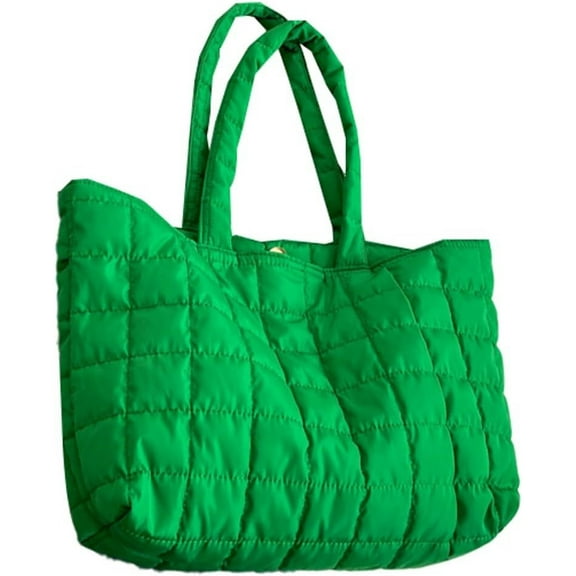 JUYGO Puffer Tote Bag Women Large Quilted Puffy Tote Bag Water-Resistant Down Cotton Padded Shoulder Bag Purse