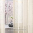 thumbnail image 4 of Melodieux Linen Textured Semi Sheer Voile Curtain, Grommet Top, 2 panels, Cream/Yellow - 52 x 63 Inch, 4 of 8