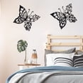 thumbnail image 5 of Decoración mural EZ4ENCE con forma de mariposa y flor de metal, color negro, 5 of 5