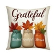 thumbnail image 1 of Colorful Thanksgiving Pillow Cover, Print Design, For Sofa & Bed, Festive Home Decor, Soft Polyester, 1 of 6
