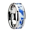 thumbnail image 1 of GENERAL Tungsten Wedding Ring with Blue and White Camouflage Inlay - 8mm, 1 of 1