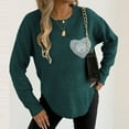 thumbnail image 4 of Royisotas Oversized Sweaters for Women Knitted Cozy Cardigan Pullover Heart Print Long Sleeve Ladies Tops Warm, 4 of 6