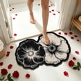 thumbnail image 5 of Floral Diatomaceous Earth Bath Mat, Quick Dry Bathroom Rug, 16 x 24 Inch French Floral Floor Mat for Shower Sink Vanity and Entryway, Absorbent Layered Surface with Scalloped Outline, 5 of 8