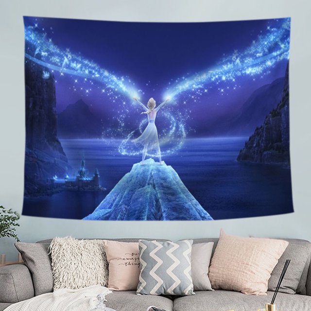 Tapiz de fondo de Frozen de Disney, tela colgante para el hogar, dormitorio, tela de fondo, decoración para fiesta de vacaciones y sala de estar