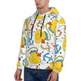 thumbnail image 3 of Naloa Ducks and Anchors Men's Casual Hooded Collar Drawstring Hoodies Pullover Sweatshirts Casual Long Sleeve Shirts-Small, 3 of 7