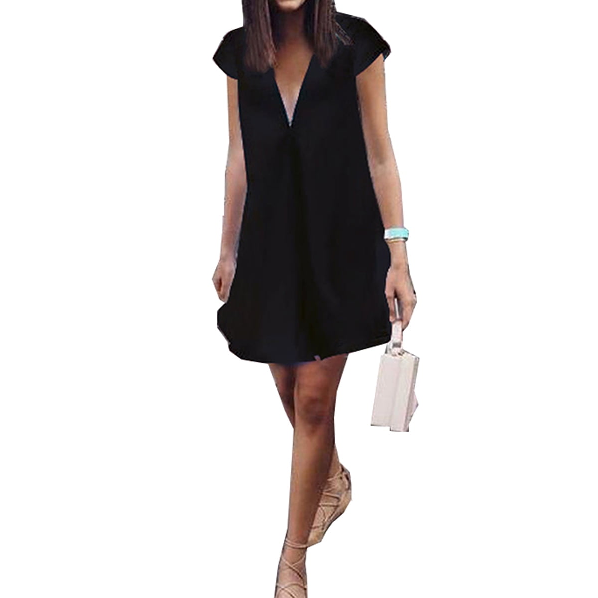 deep v neck midi dress