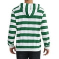 thumbnail image 3 of INSPIRE CHIC Men's Sweatershirts Stripes Hoodie Front Pocket Drawstring Long Sleeve Pullover Sweatshirts L Green White, 3 of 6
