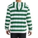thumbnail image 3 of SUÉTER DE HOMBRE INSPIRE CHIC Sudaderas con Rayas con Bolsillo Frontal y Capucha con Cordón de Manga Larga 2XL Verde Blanco, 3 of 6