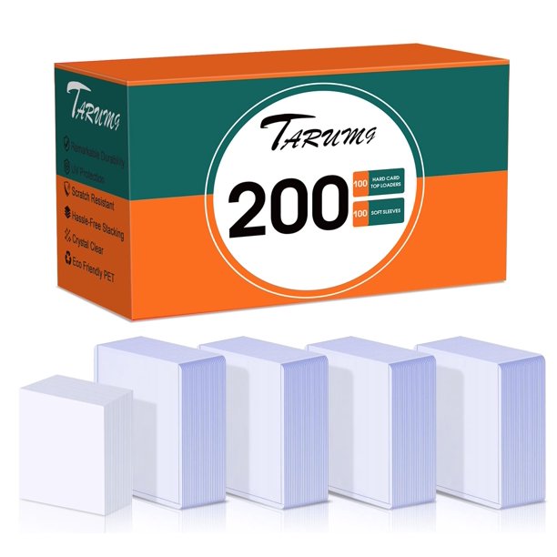Fundas para cartas TARUMG, 200 piezas, 3 x 4 pulgadas, protectores rígidos y blandos