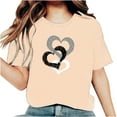 thumbnail image 2 of Meichang Valentines Day T-Shirts pour Femmes, T-Shirts Graphiques Cœur en Bonbon, Hauts pour Femmes, Manches Courtes, Col Rond, T-Shirts de Printemps, 2 of 6