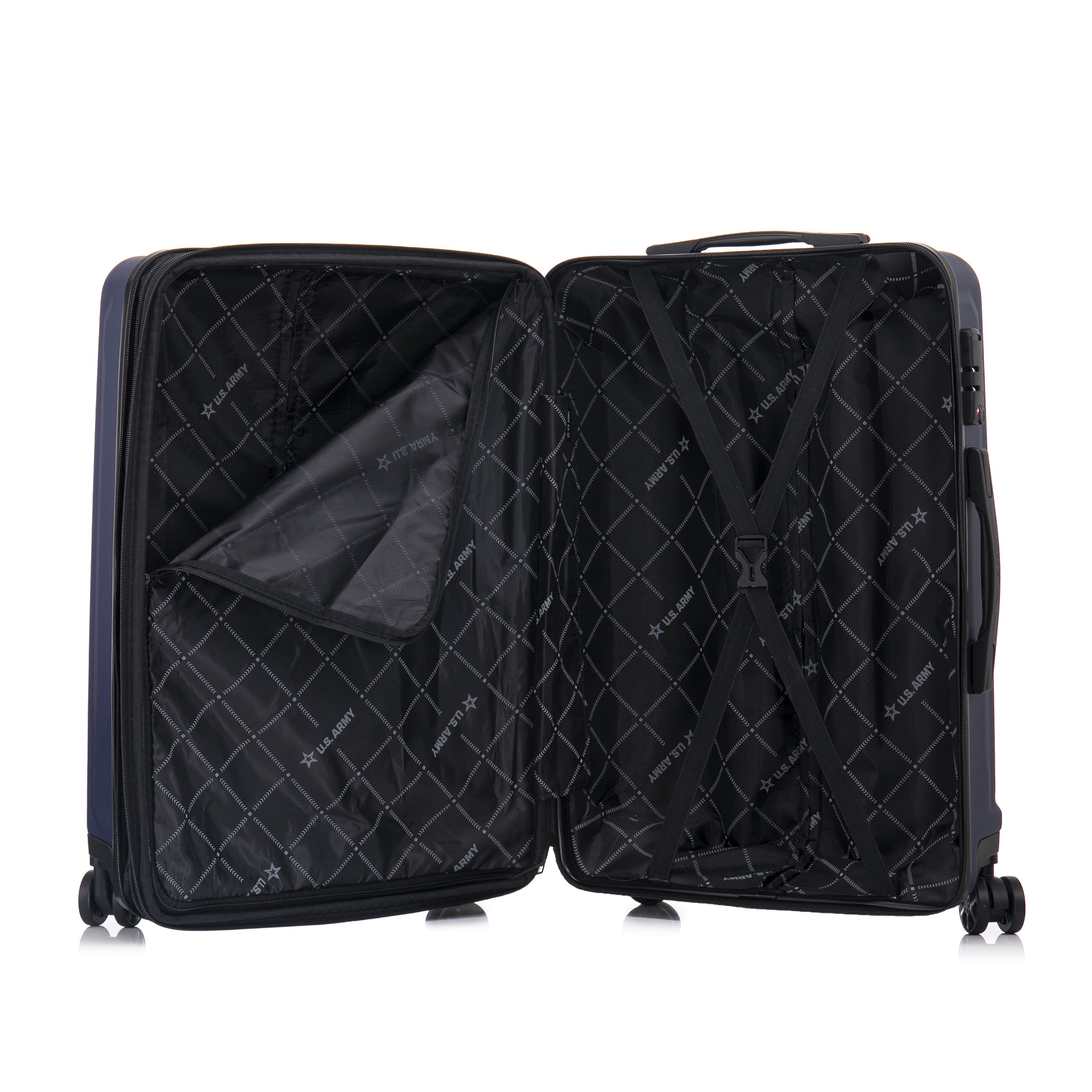 US ARMY FOX PRO 20" Expandable Carry-On Suitcase with TSA Lock Navy Blue
