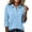Sky Blue&04#0605A, variant on Garbnen Polo Shirt for Women Collared Henley Womens Tops 3/4 Length Sleeve Solid Color Casual Lightweight Fashion Office Women's Golf Shirt White L