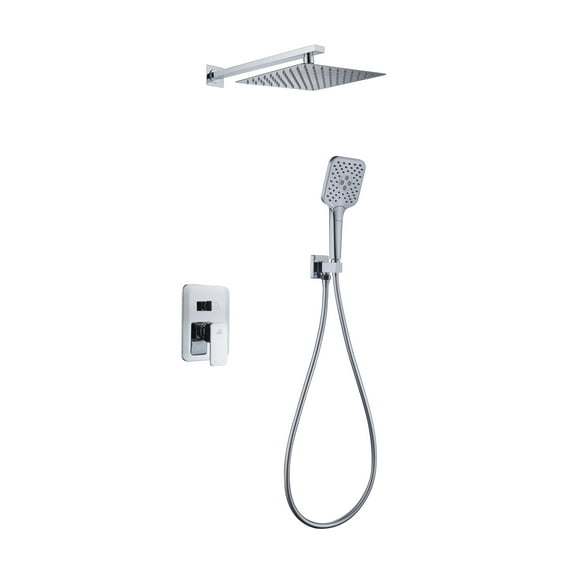 CASAINC 3-Spray Patterns 9.8 in. Wall Mount Dual Shower Heads in Spot Resist Chrome