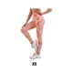 thumbnail image 4 of Mujeres Butt Leggings Gimnasio Tie Dye Push Up Hip Lift Cintura alta Deportes Pantalones de chándal Medias para trotar Correr Ciclismo Yoga Prendas para la parte inferior del cuerpo Naranja XS Sonducket AP019361-05, 4 of 6