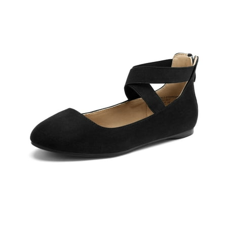 

Dream Pairs Womens Ballet Flats Elastic Ankle Strap Mary Jane Slip On Shoes Sole_Stretchy Black Size 11