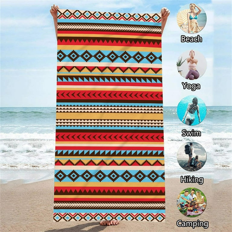 CHIFIGNO Strong Blue Beach Towel Oversized Beach Towels for Adults