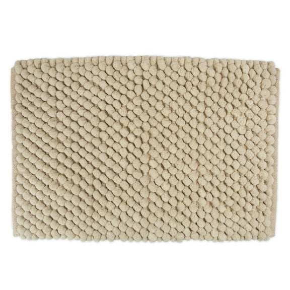 DII 24x17" Modern Fabric Ultra Soft Chunky Bath Mat in Taupe Beige